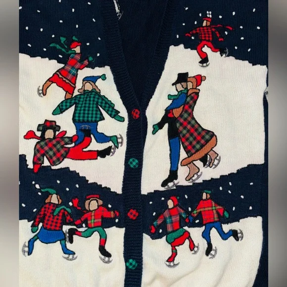 Susan Bristol vintage 1992 Christmas Cardigan Size S - Picture 5 of 6